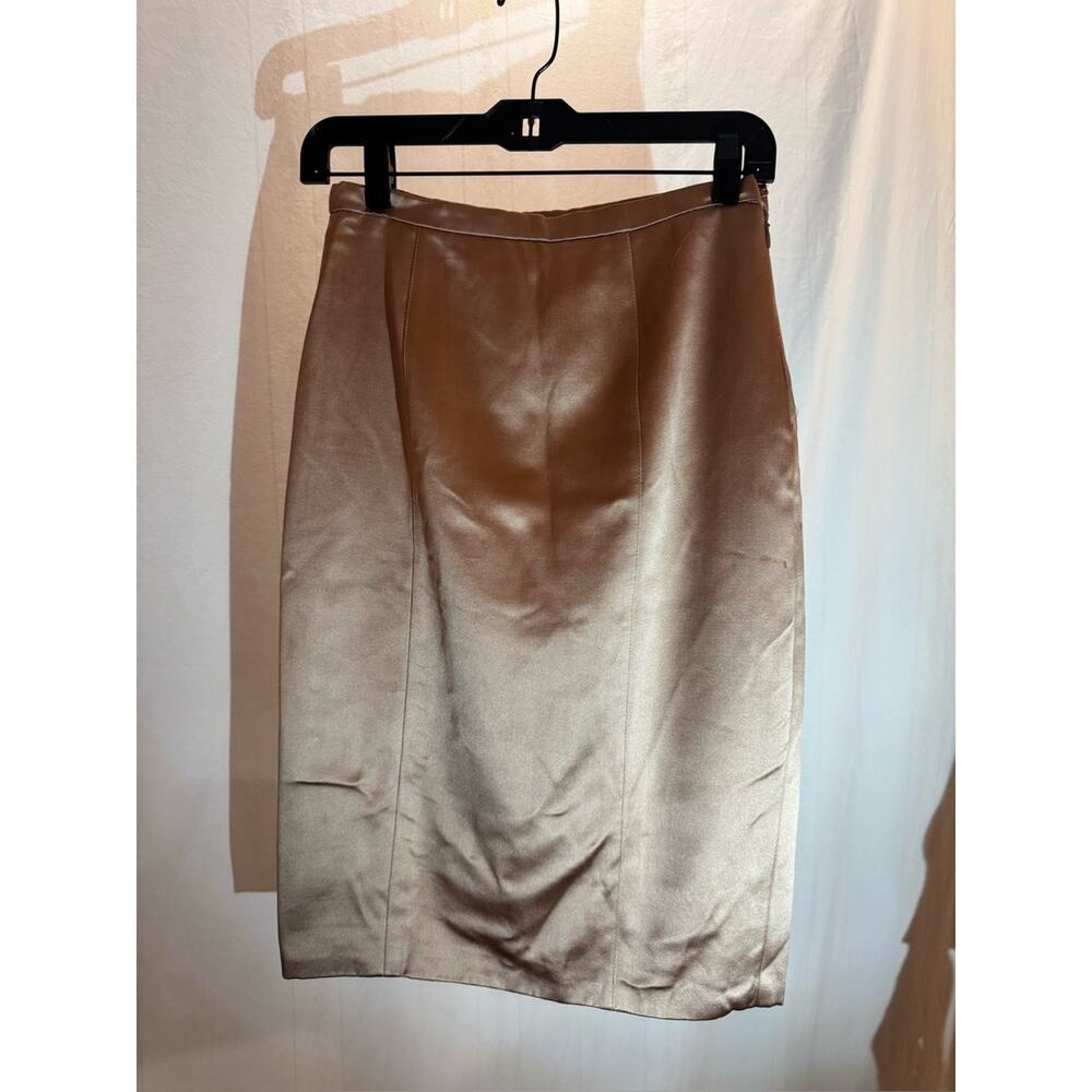 Burberry Brown Satin Pencil Skirt - Picture 3 of 4